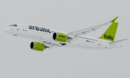 airBaltic CS300 Aircraft Arrives to Riga