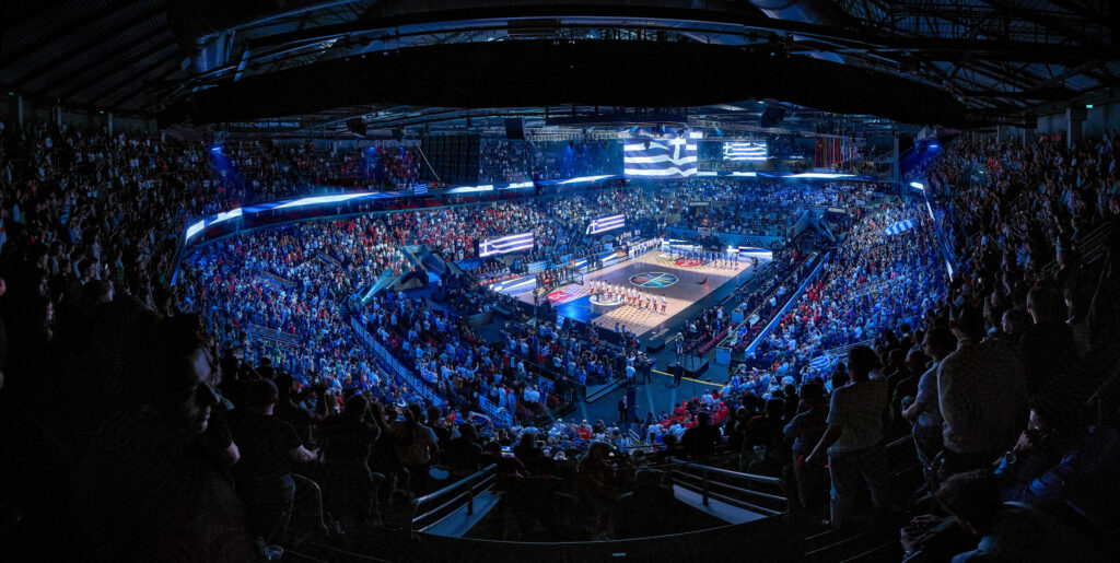 Greece fans at the EuroBasket in Riga