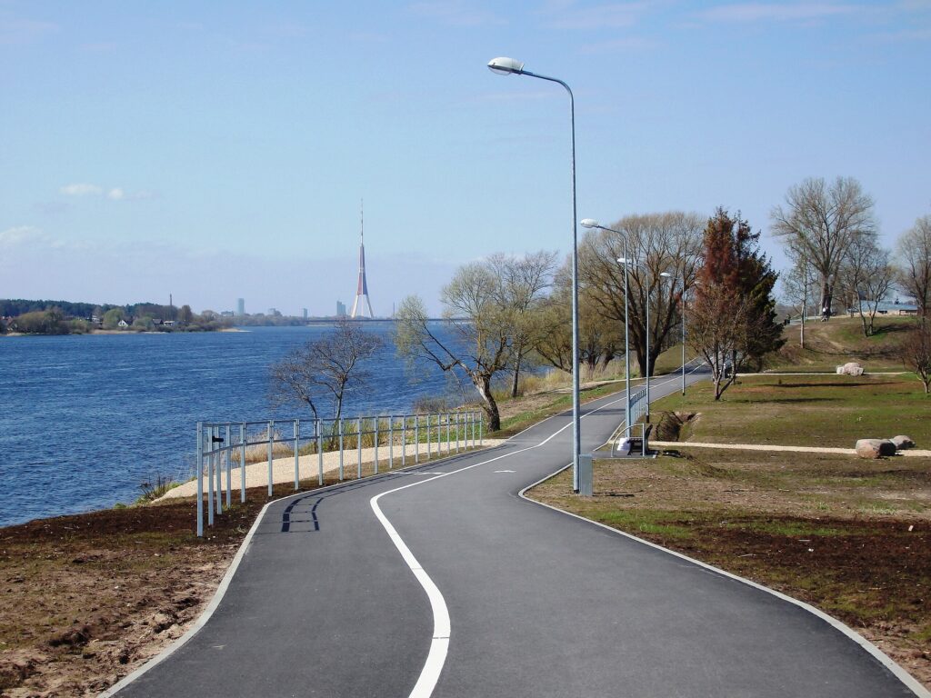 Bike lane in Darzini, Riga District